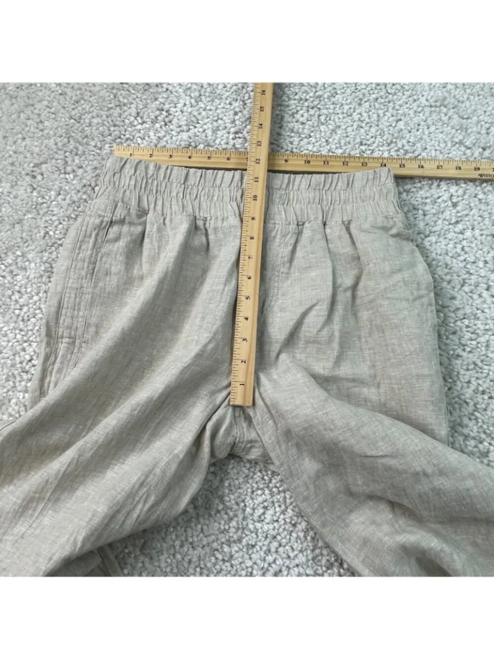 Quince European Linen Wide Leg Pants Beige Womens Medium NO DRAWSTRING